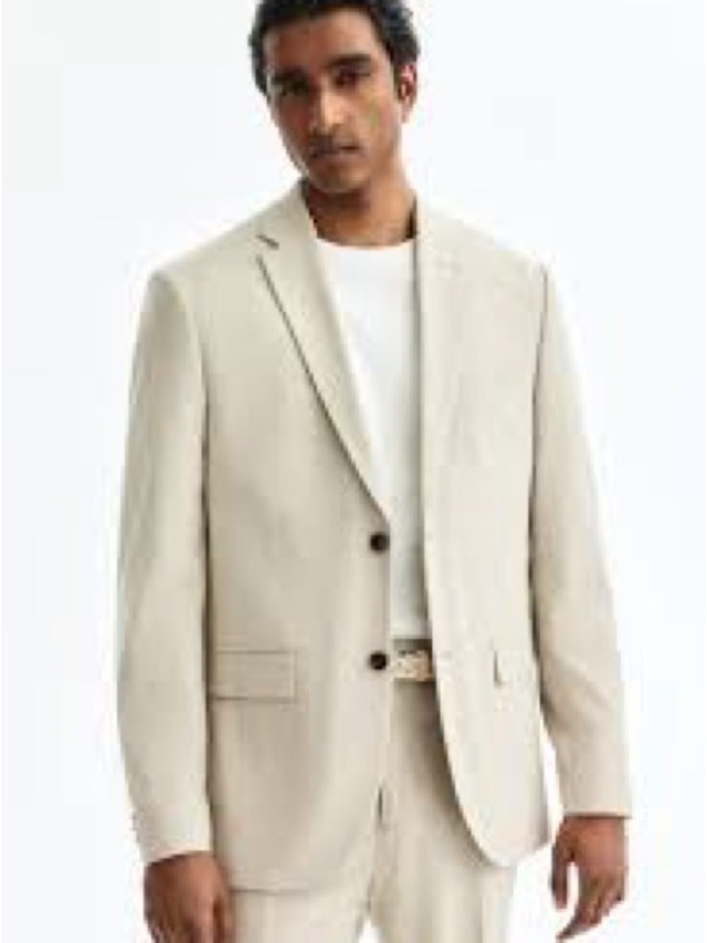 Beverly Hills Polo Club Men's Cream Single-Breasted Suit Jacket